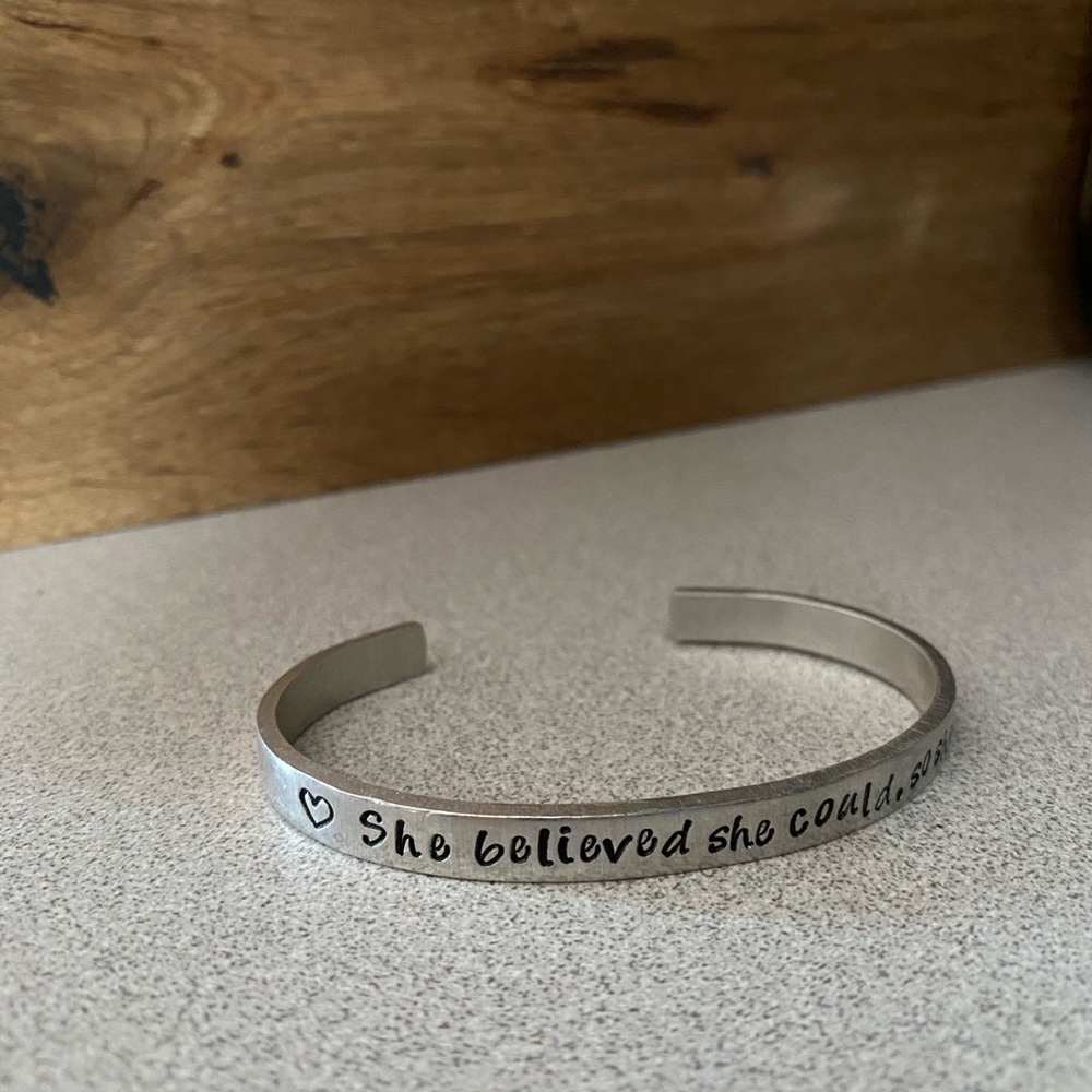 She believed she could, so she did bracelet